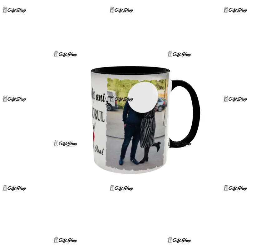 La multi ani fratiorul meu, cana din ceramica, 330ml, personalizata cu 2 poze si text model 3369